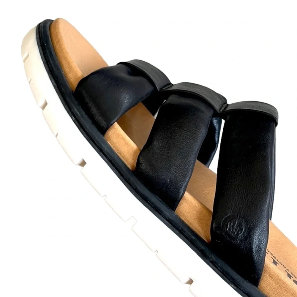 NWOT Born Leather Puff Straps Sandals Black Size 9 Retail $125 - Picture 5 of 8